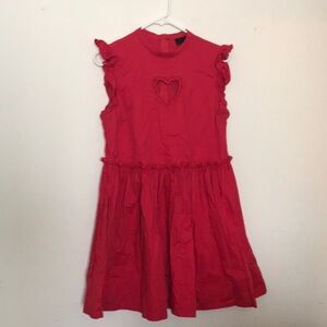 Lazy Oaf heart cut out red mini dress size 6